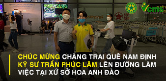 Chúc mừng chàng trai quê Nam Định kỹ sư Trần Phúc Lâm lên đường sang Xứ sở Hoa Anh Đào làm việc tại bệnh viện thú y